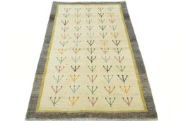 Surface texture of New Persian Gabbeh rug with natural Wool and intricate pattern
