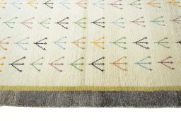 Close-up detail of New Persian Gabbeh rug from Iran / Persia showing Wool weave