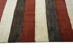 Close-up detail of New Persian Gabbeh rug from Iran / Persia showing Wool weave
