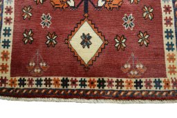 Central medallion detail of 2000s Persian Gabbeh rug from Iran / Persia