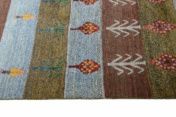 Central medallion detail of 2000s Persian Gabbeh rug from Iran / Persia