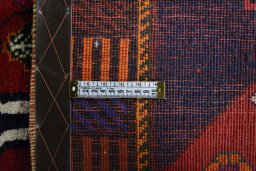 Close-up detail of 2000s Persian Gabbeh rug from Iran / Persia showing Wool weave