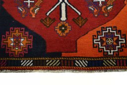 Central medallion detail of 2000s Persian Gabbeh rug from Iran / Persia