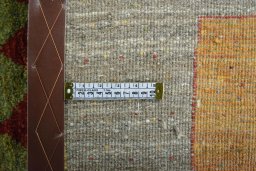 Close-up detail of New Persian Gabbeh rug from Iran / Persia showing Wool weave