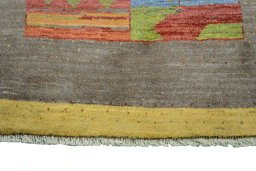 Central medallion detail of New Persian Gabbeh rug from Iran / Persia