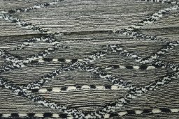 Full view of New Persian Gabbeh rug from Iran / Persia, 203 × 81 cm in Gray tones