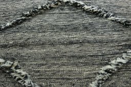 Backside of handmade New Persian Gabbeh rug showing knot structure and weave density