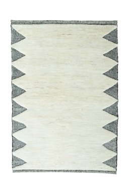 Full view of New Persian Gabbeh rug from Iran / Persia, 163 × 113 cm in Beige tones
