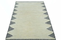 Surface texture of New Persian Gabbeh rug with natural Wool and intricate pattern
