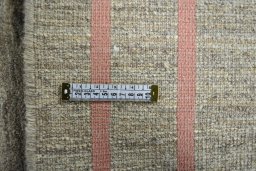 Corner detail of New Persian Gabbeh rug showing border pattern and Wool pile