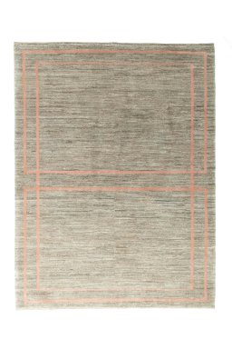 Full view of New Persian Gabbeh rug from Iran / Persia, 210 × 160 cm in Beige tones