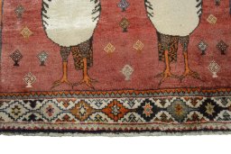 Central medallion detail of 2000s Persian Gabbeh rug from Iran / Persia