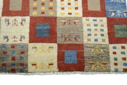 Central medallion detail of New Persian Gabbeh rug from Iran / Persia