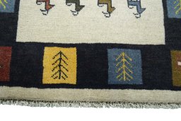 Central medallion detail of New Persian Gabbeh rug from Iran / Persia