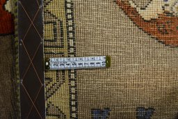 Close-up detail of 2000s Persian Gabbeh rug from Iran / Persia showing Wool weave