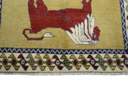 Central medallion detail of 2000s Persian Gabbeh rug from Iran / Persia