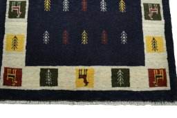 Central medallion detail of New Persian Gabbeh rug from Iran / Persia