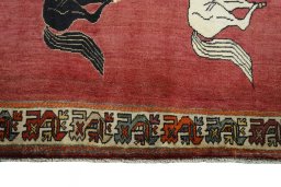 Central medallion detail of 2000s Persian Gabbeh rug from Iran / Persia