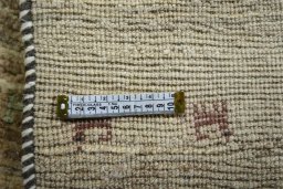 Close-up detail of New Persian Gabbeh rug from Iran / Persia showing Wool weave