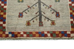 Central medallion detail of New Persian Gabbeh rug from Iran / Persia