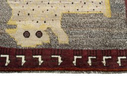 Central medallion detail of 2000s Persian Gabbeh rug from Iran / Persia