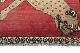 Central medallion detail of 2000s Persian Gabbeh rug from Iran / Persia