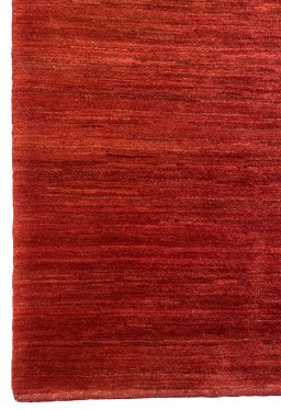Corner detail of New Persian Gabbeh rug showing border pattern and Wool pile