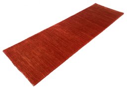 Corner detail of New Persian Gabbeh rug showing border pattern and Wool pile
