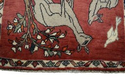 Central medallion detail of 2000s Persian Gabbeh rug from Iran / Persia