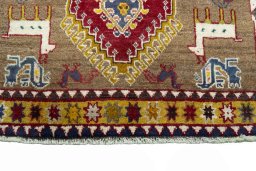 Central medallion detail of 2000s Persian Gabbeh rug from Iran / Persia