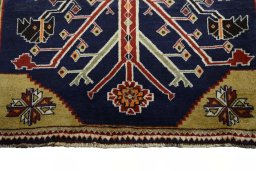 Central medallion detail of 2000s Persian Gabbeh rug from Iran / Persia