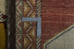 Close-up detail of 2000s Persian Gabbeh rug from Iran / Persia showing Wool weave