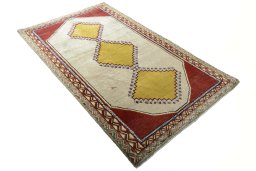 Close-up detail of 2000s Persian Gabbeh rug from Iran / Persia showing Wool weave
