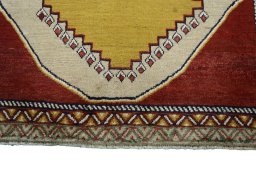 Central medallion detail of 2000s Persian Gabbeh rug from Iran / Persia