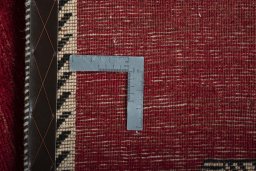 Close-up detail of 2000s Persian Gabbeh rug from Iran / Persia showing Wool weave