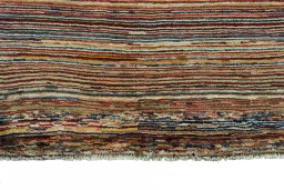 Central medallion detail of 2000s Persian Gabbeh rug from Iran / Persia
