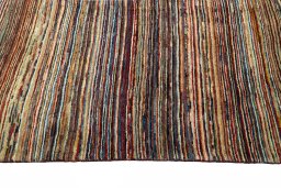 Close-up detail of 2000s Persian Gabbeh rug from Iran / Persia showing Wool weave