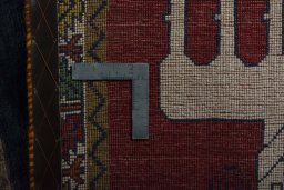 Close-up detail of 2000s Persian Gabbeh rug from Iran / Persia showing Wool weave