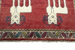 Central medallion detail of 2000s Persian Gabbeh rug from Iran / Persia