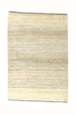 Full view of New Persian Gabbeh rug from Iran / Persia, 145 × 102 cm in Beige tones