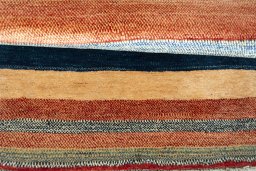 Full view of 2000s Persian Gabbeh rug from Iran / Persia, 143 × 90 cm in Multi Color tones