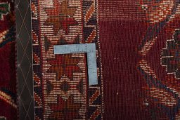 Close-up detail of 2000s Persian Gabbeh rug from Iran / Persia showing Wool weave