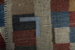 Close-up detail of 2000s Persian Gabbeh rug from Iran / Persia showing Wool weave