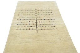 Surface texture of New Persian Gabbeh rug with natural Wool and intricate pattern
