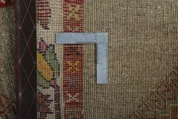 Close-up detail of 2000s Persian Gabbeh rug from Iran / Persia showing Wool weave