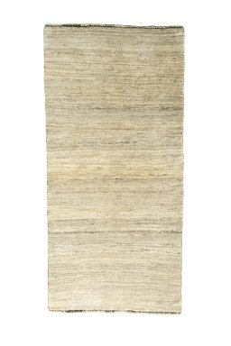 Full view of New Persian Gabbeh rug from Iran / Persia, 193 × 93 cm in Beige tones