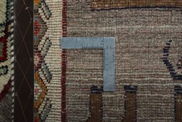 Close-up detail of 2000s Persian Gabbeh rug from Iran / Persia showing Wool weave