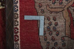 Close-up detail of 2000s Persian Gabbeh rug from Iran / Persia showing Wool weave