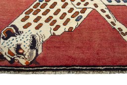 Central medallion detail of 2000s Persian Gabbeh rug from Iran / Persia