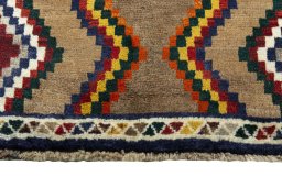 Central medallion detail of 2000s Persian Gabbeh rug from Iran / Persia